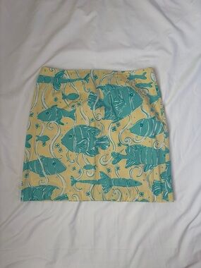 ☀️ VACATION VIBES! Lilly Pulitzer Tropical Fish Cotton Mini Skirt – Size 8 ☀️